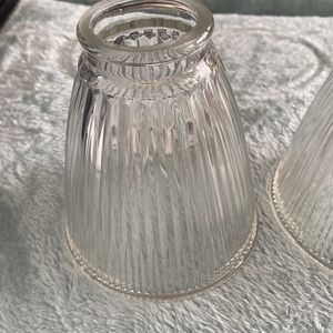 Glass fluted globes two in the set